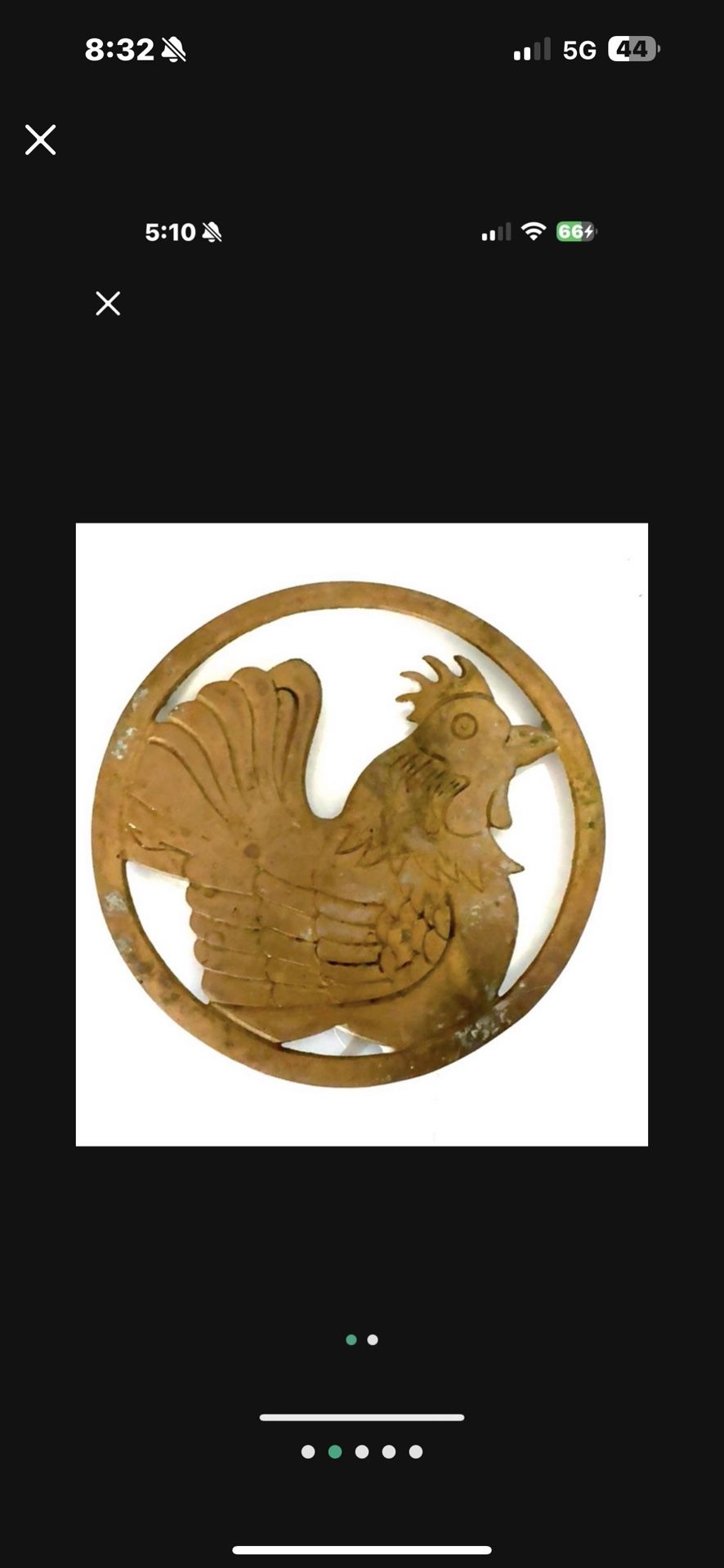 Brass rooster trivet