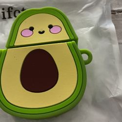 Compatible with Apple Airpods 4 Protective Funny Cute 3D Cartoon Case Cover with Keychain (Avocado