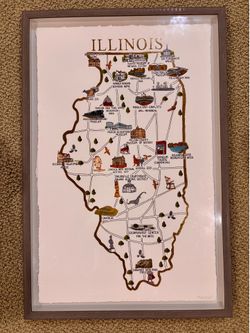 Illinois Illustrated Framed Map by Marmont