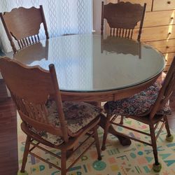 Wooden Dining Table & Chairs