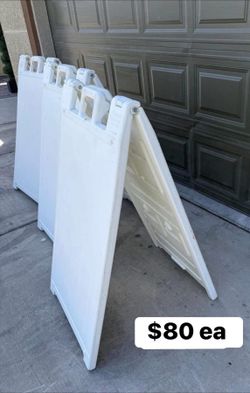 Used Plasticade Deluxe Signicade Folding A-Frame Sign Stands.