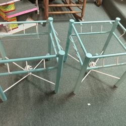 Metal End Tables W/ Glass Tops