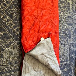 sleeping bag and camping grill