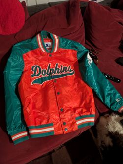 Dolphins starter jacket size large mens