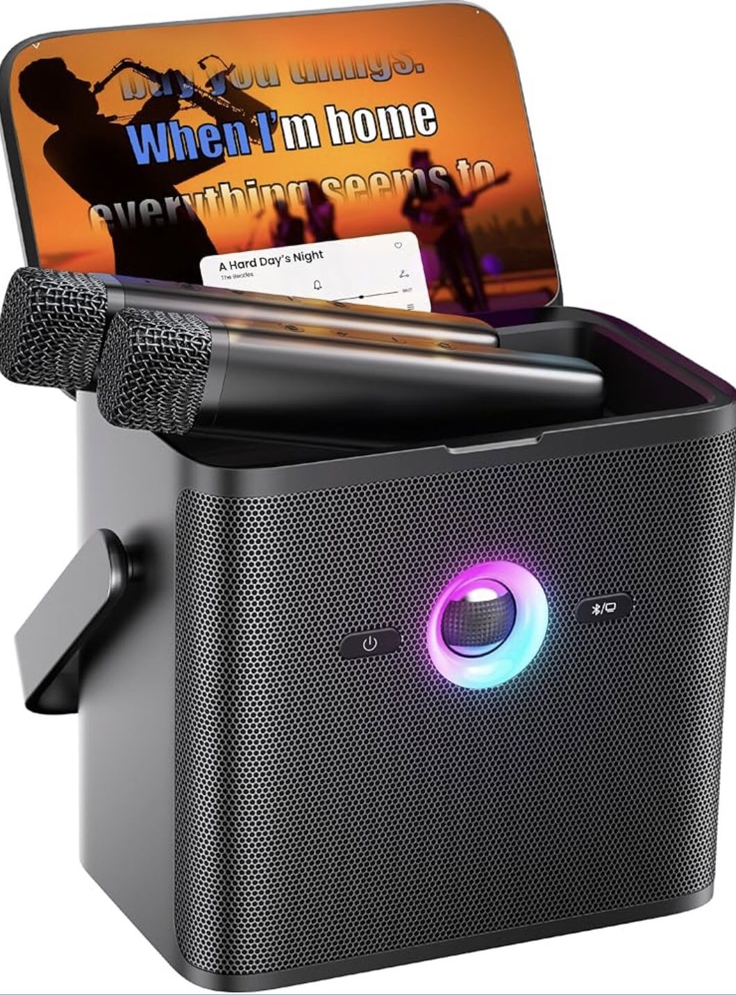 Ikarao Karaoke Machine for Adults, with Lyrics Display and Screen, Karaoke System for YouTube, 2 Wireless Microphones, Autotune & Echo, KaraFun Prime,