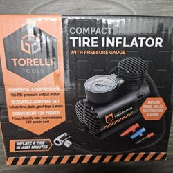 Tire Inflator with Pressure Gauge NEW 