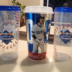 Souvenir cups from Dodger Stadium.
