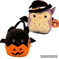 NWT Squishmallows Halloween Treat Pails (2) ‘Holly’ & ‘Emily’