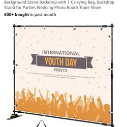 $30 Brand New VEVOR Backdrop Banner Stand 8 x 8 Ft Adjustable Height Background Stand Backdrop
