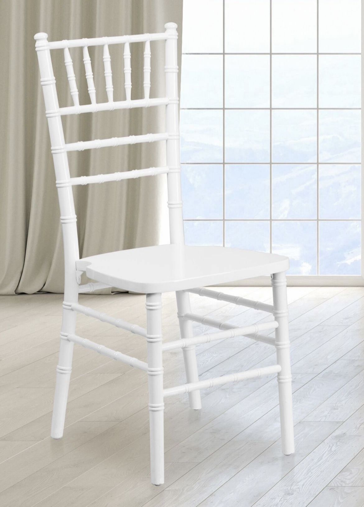 Two Wooden White Chairs Like New 