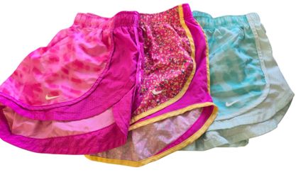 Set of 3 Nike dry fit running shorts size Large + sports bra