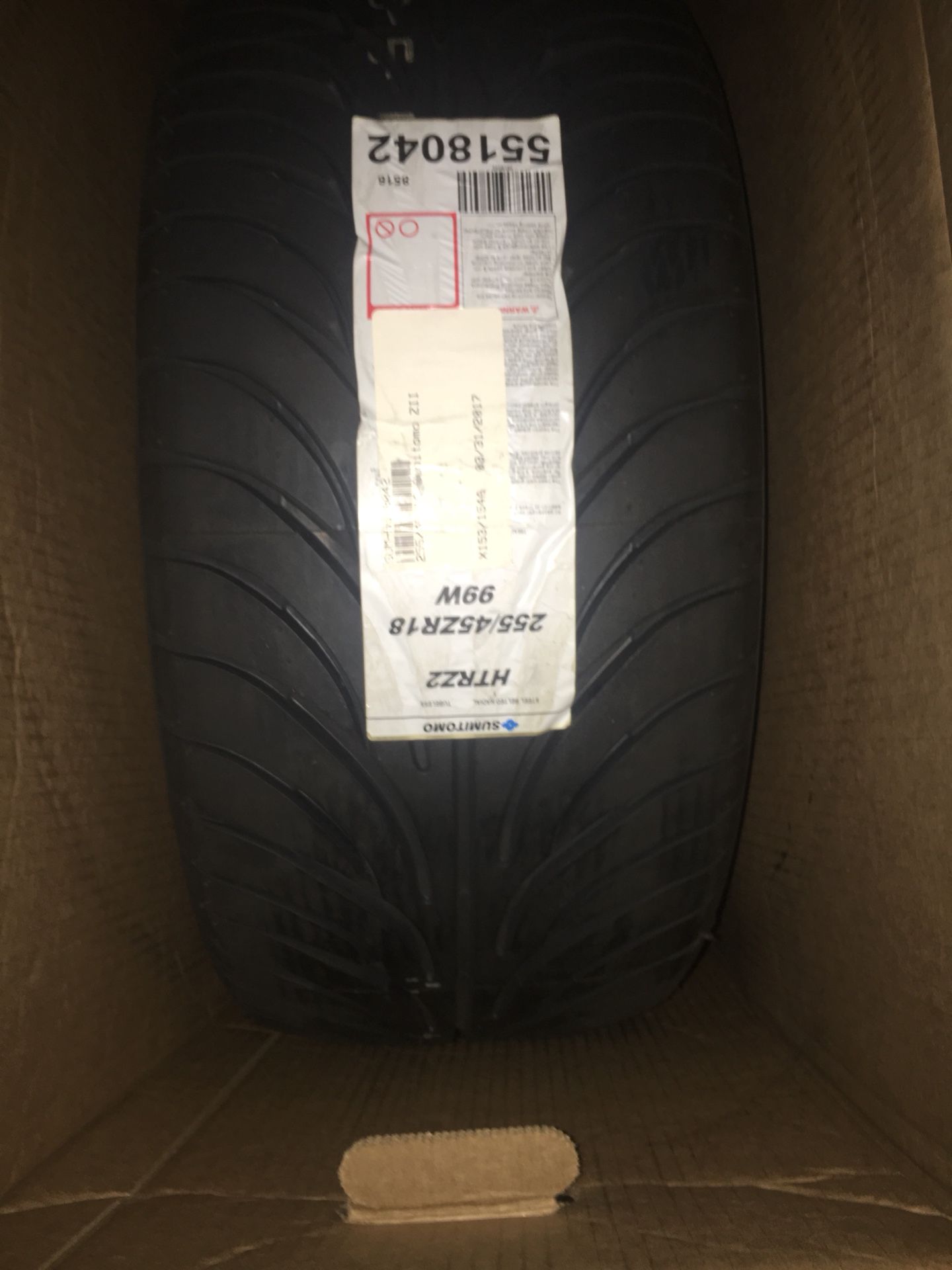 Brand new tires for sale sizes are there in pic on stickers the rear are drag radials 2 of them the fronts are 2 sport tires look up size and price b