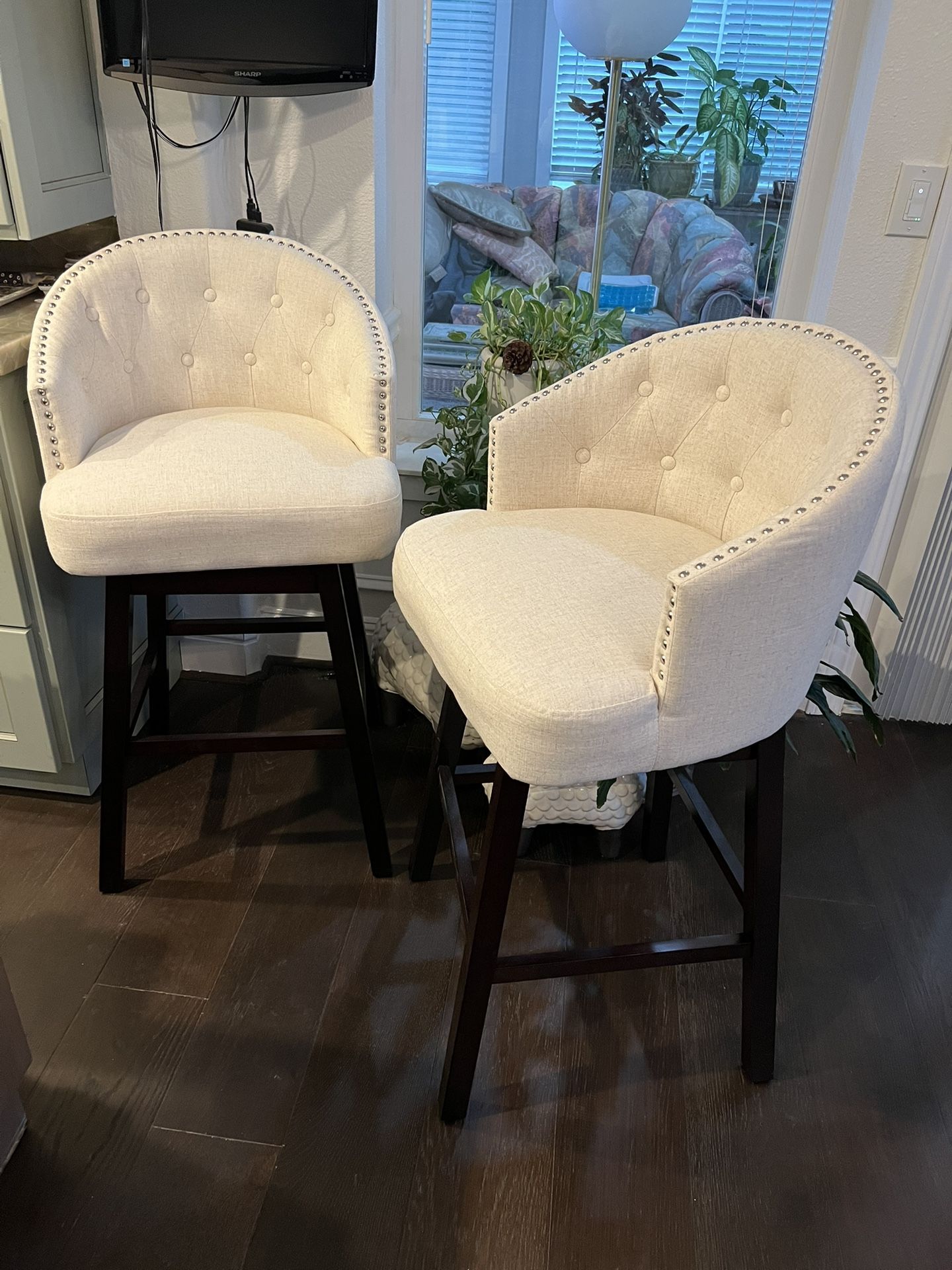 Stools,2. Brand New Linen Offwhite