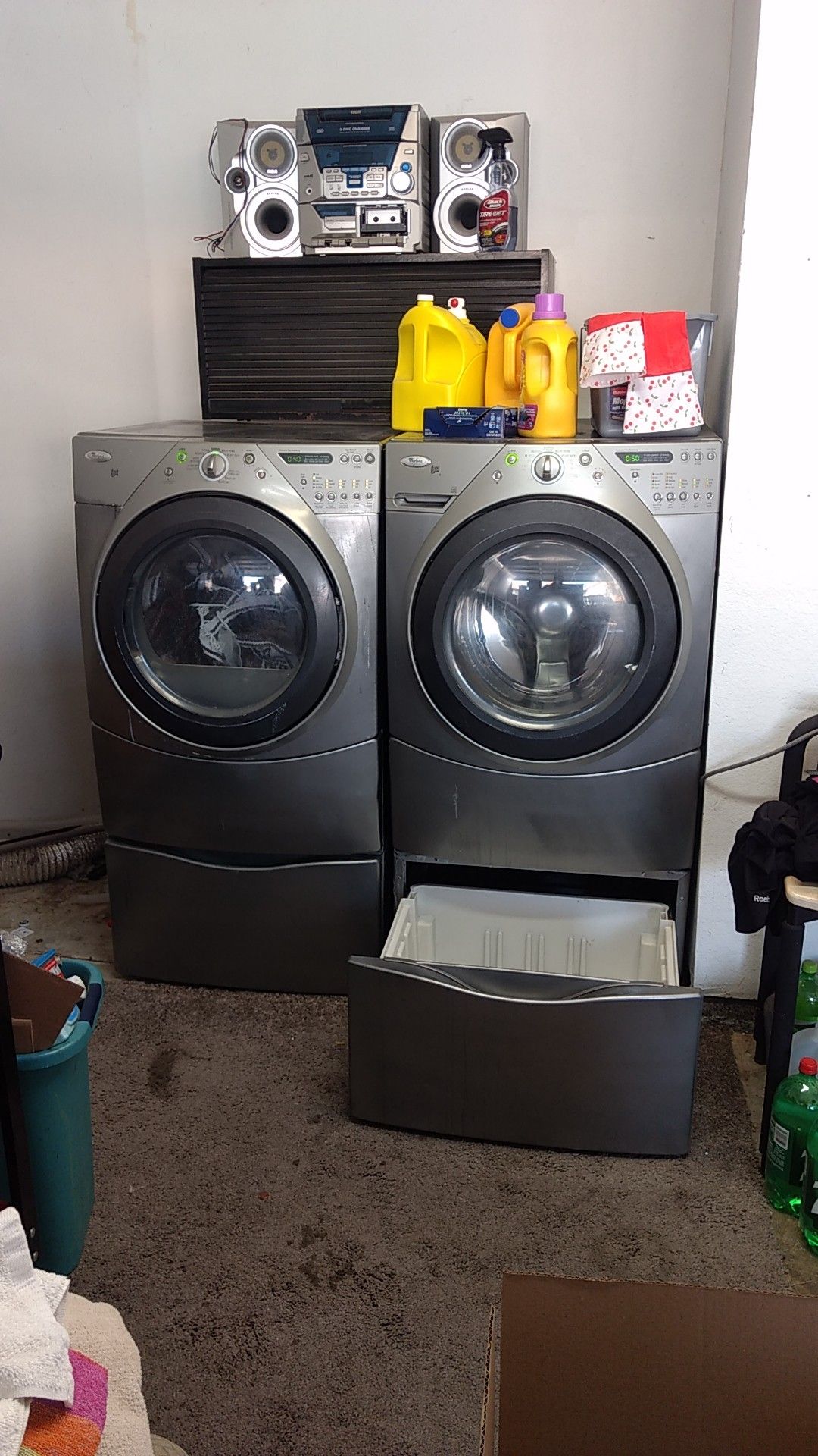 Kenmore Duet washer and gas dryer and Kenmore refrigerator