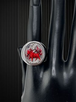 Red Bull Men’s Ring in 14k White Gold