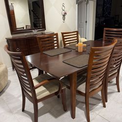 Dining Room Table With 6 Chairs And Matching Buffet