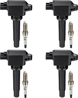 Set of 4X Ignition Coil with 4X Spark Plugs for Mazda 6 3 Sport CX-3 CX-5 2.0L 2.5L