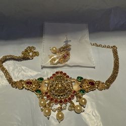 Gold Plated Indian Jewelry Set 