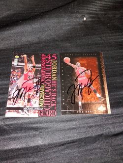 Michael Jordan Signed Autograph NBA Card Lot COA Chicago Bulls 