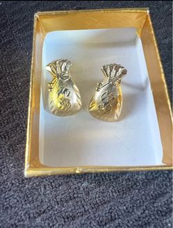 Gold Money Bag Earrings