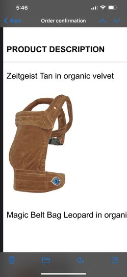 Artipoppe New In Box Tan Organic Velvet