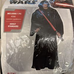 Star Wars Dark Jedi Sith Darvth Vader Black Robe Cosplay Costume Halloween Adult Standard like New