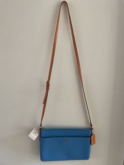 NWT Coach Crossbody Blue With Orange