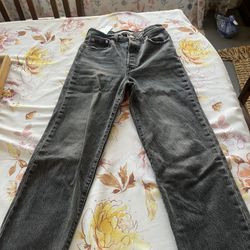 Levi’s Ribcage Straight Ankle Jeans W25 Washed Black