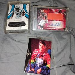Autograph Card Lot Jeff Gordon Julius Peppers Nick Chubb Auto Uda Panini 