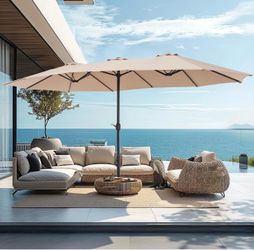 15ft Outdoor Patio Umbrella LED