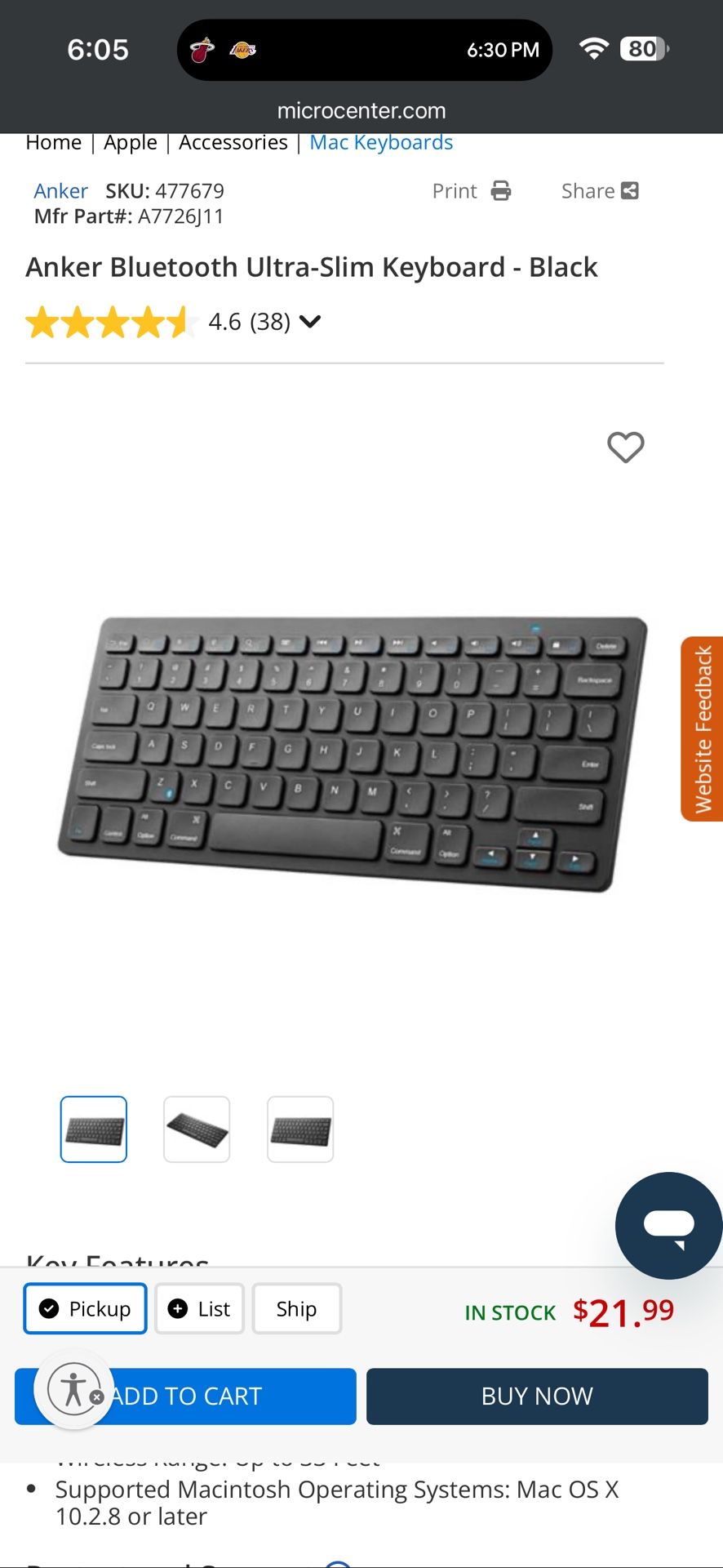 Anker ultra Thin Keyboard