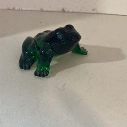 Glass Frog Paper Weight Desk Ornament