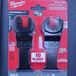 Milwaukee  1-3/8 in. Titanium Bi-Metal Universal Fit Wood and Metal Cutting Multi-Tool Oscillating Blade (10-Pack)  