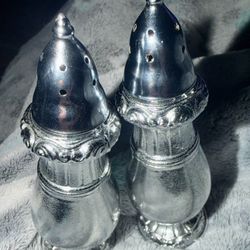 Vintage Silver-plated Salt and Pepper Shakers Baroque-inspired Design Set of 2