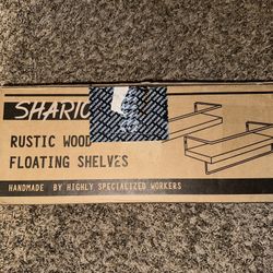 Rustic Wood Floating Shelves (2 Sets)