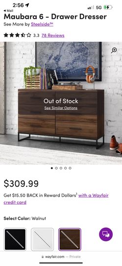 New In Box Maubara 6 Drawer 54” Double Dresser