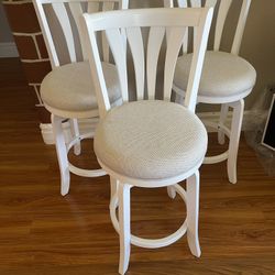Set Of 3 Amazing White Bar Chairs 