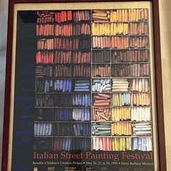 Vintage Italian Street Painting Festival Poster. Framed.
