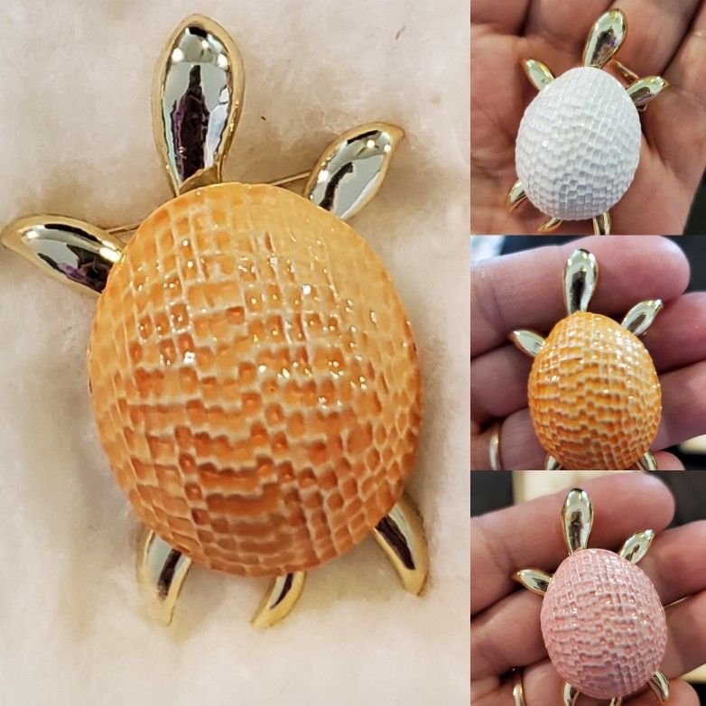 Variety Of Vintage 1970's GERRY'S Brooches  $3 Each, Dog's, Sea Turtles, Fish, Race Horse, & More