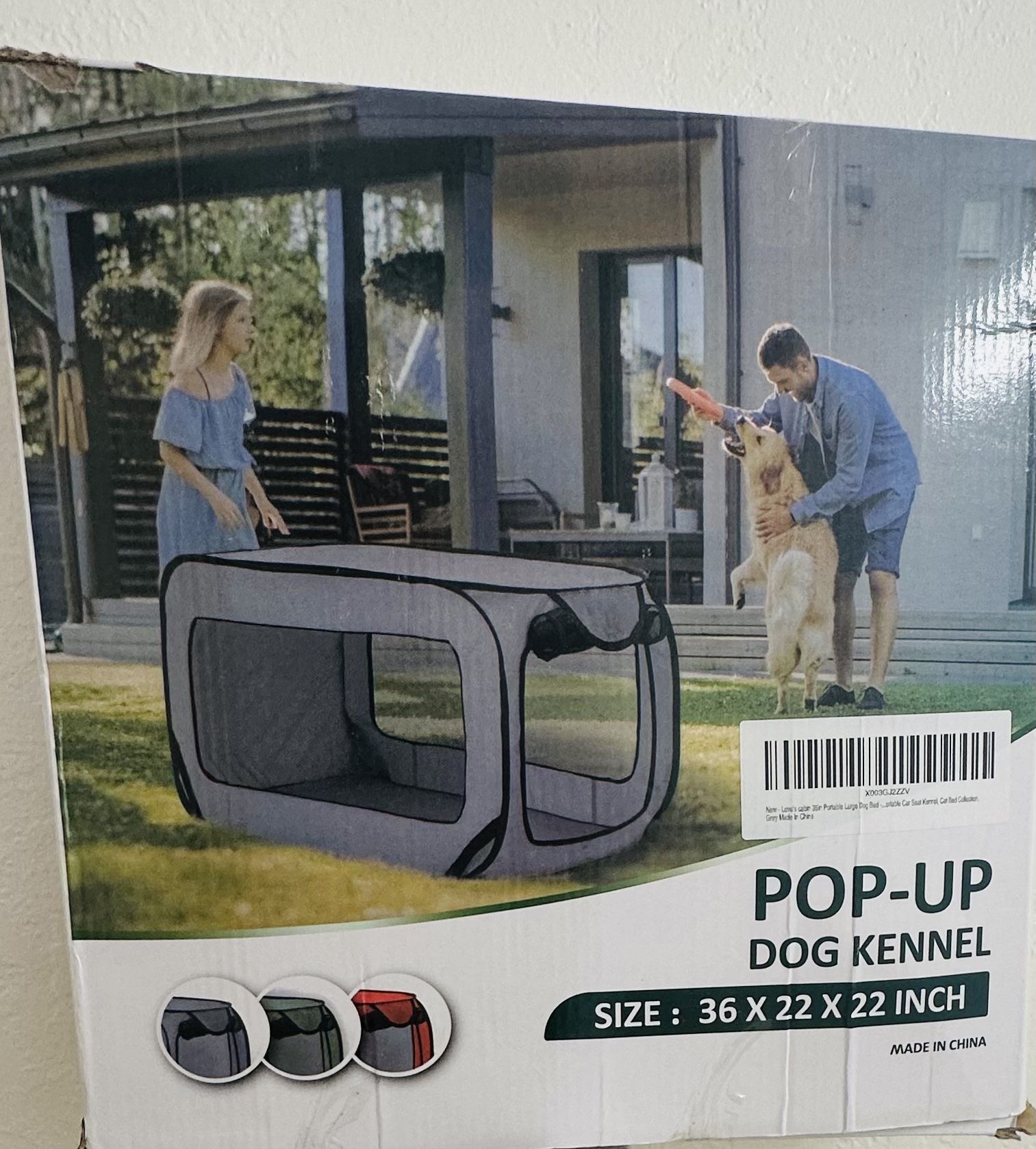 POP-UP DOG KENNEL" with the size 36 x 22 x 22 inch,NEW