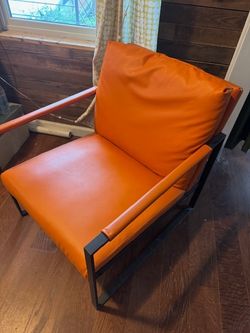 Faux Leather MCM Accent Chair