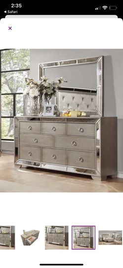 Silver bronze Mirrored Dresser With Mirror Included for Sale in Chula  Vista, CA - OfferUp