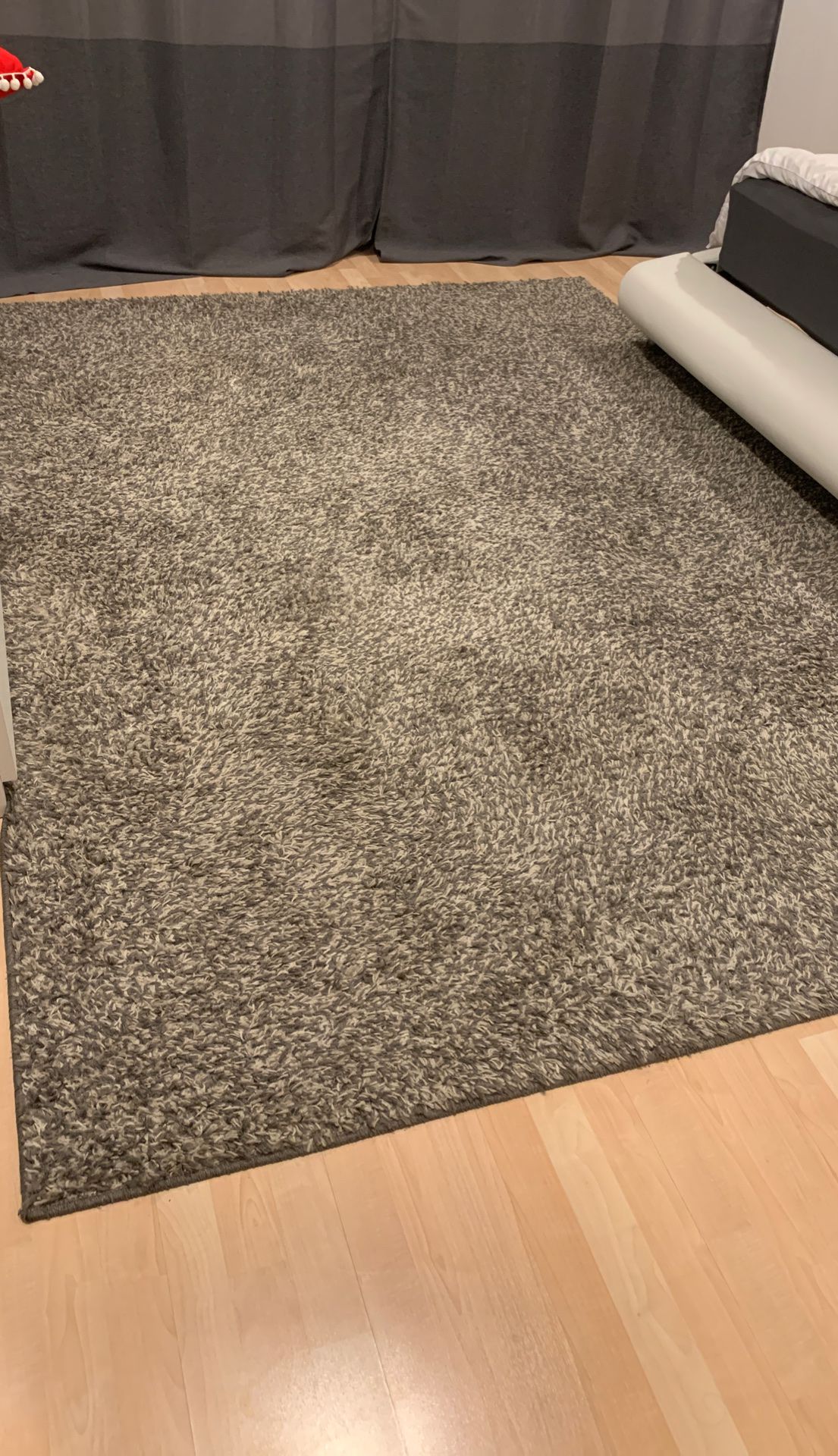 Gray and white rug