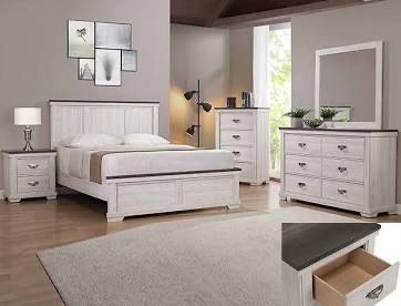 4 PCs Bedroom Set Dresser Mirror Queen Bed & Nightstand. ( FINANCING OPTIONS )