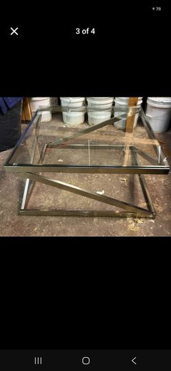 Glass Top Coffee Table with Chrome Frame
