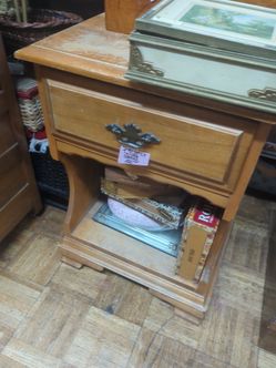 Wood nightstand 26 by 18 by 14