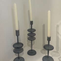3 Glass Candles CRATE & BARREL (hablo EspaƱol)