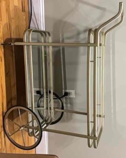 Gold Colored Mirrored Bar Cart