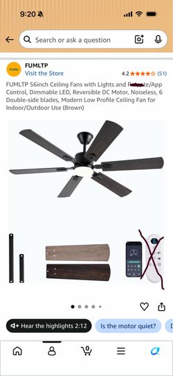 56” Ceiling Fan with LED Light