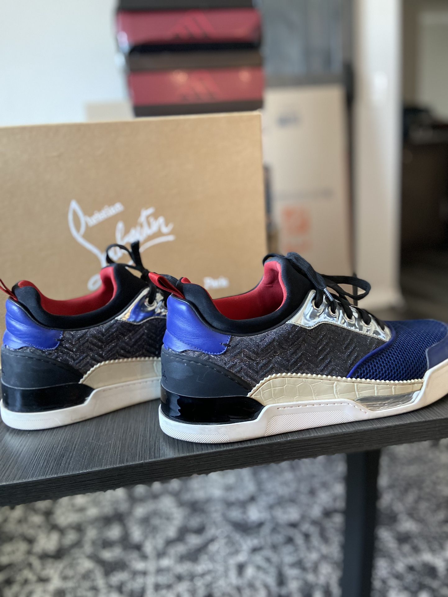 Christian Louboutin Aurelien Flat Clf/Mesh Alv/SP/Chevr for Sale 